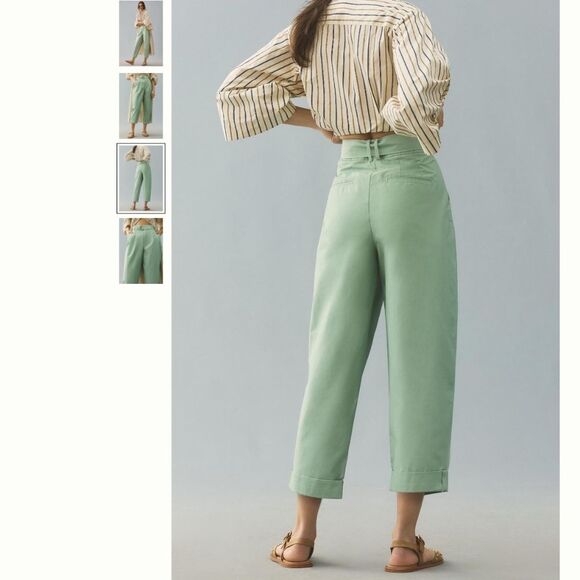 Anthropologie Maeve Belted Tapered Pants - Picture 3 of 4